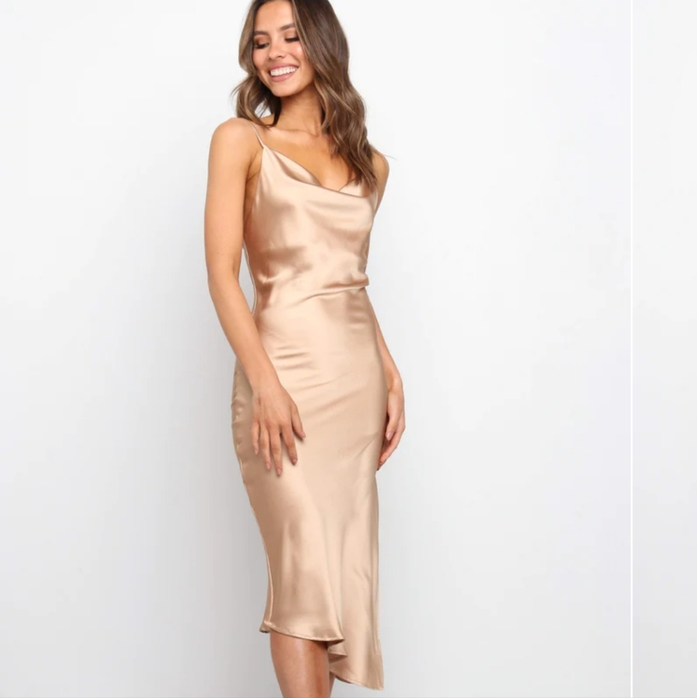 Cyprus Dress (Satin / Silk Vibes) Gold